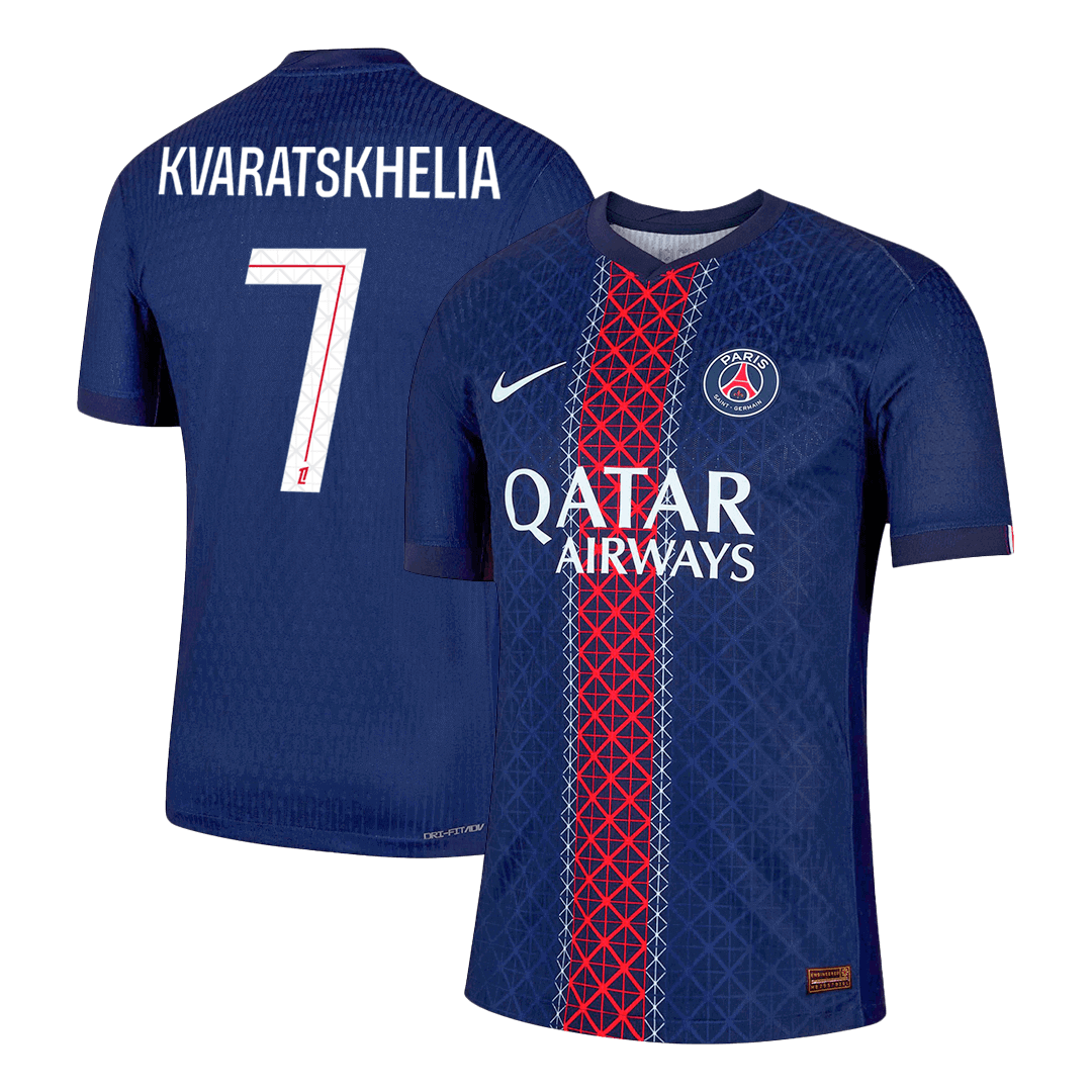 KVARATSKHELIA #7 PSG Αυθεντική Φανέλα Ποδοσφαίρου Εντός Έδρας 2025/26