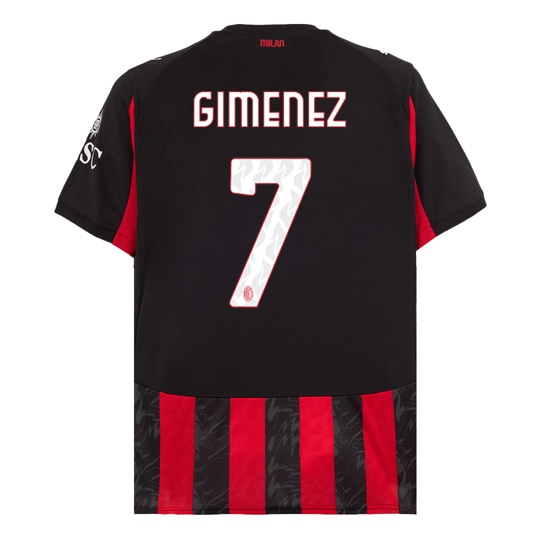 Φανέλα Εντός Έδρας AC Milan 2025/26 GIMENEZ #7 Κόκκινο & Μαύρο