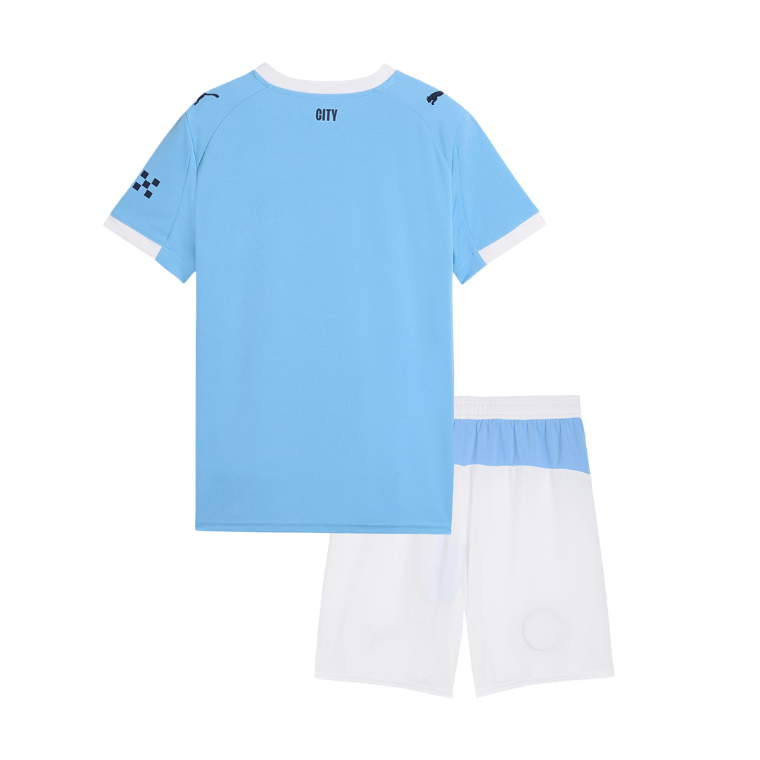 Παιδικό Σετ Εντός Έδρας Manchester City 2025/26 (Φανέλα + Σορτσάκι) Μπλε