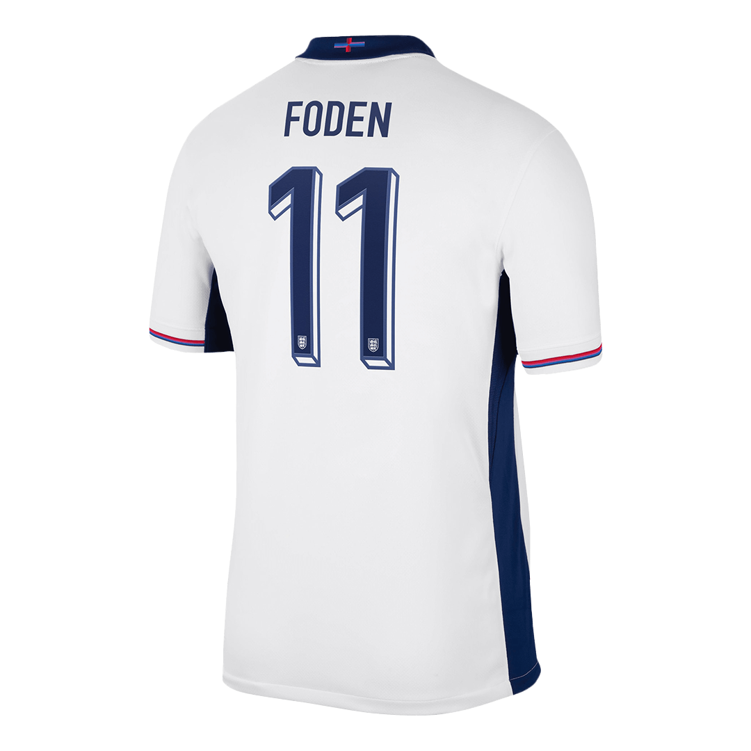 Men's FODEN #11 England Home Soccer Jersey Shirt 2024