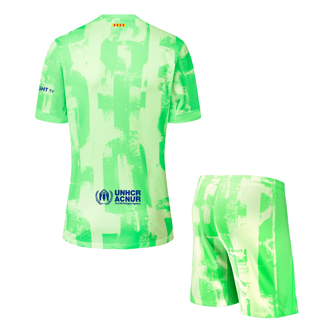 Barcelona Third Away Soccer Jersey Kit(Jersey+Shorts) 2024/25 - UCL (Spotify Logo Without Text)