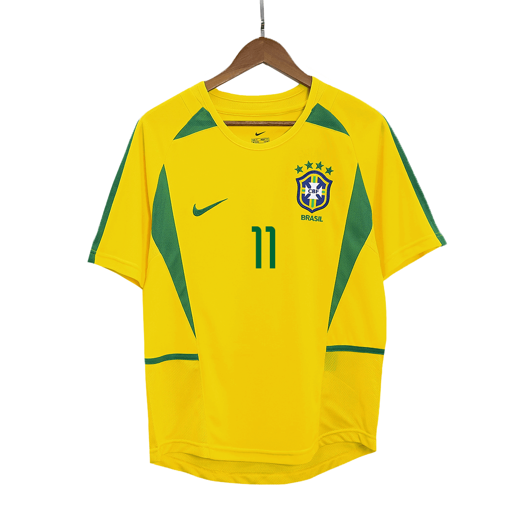 RONALDINHO #11 Βραζιλία Ρετρό μπλουζάκι ποδοσφαίρου 2002/03