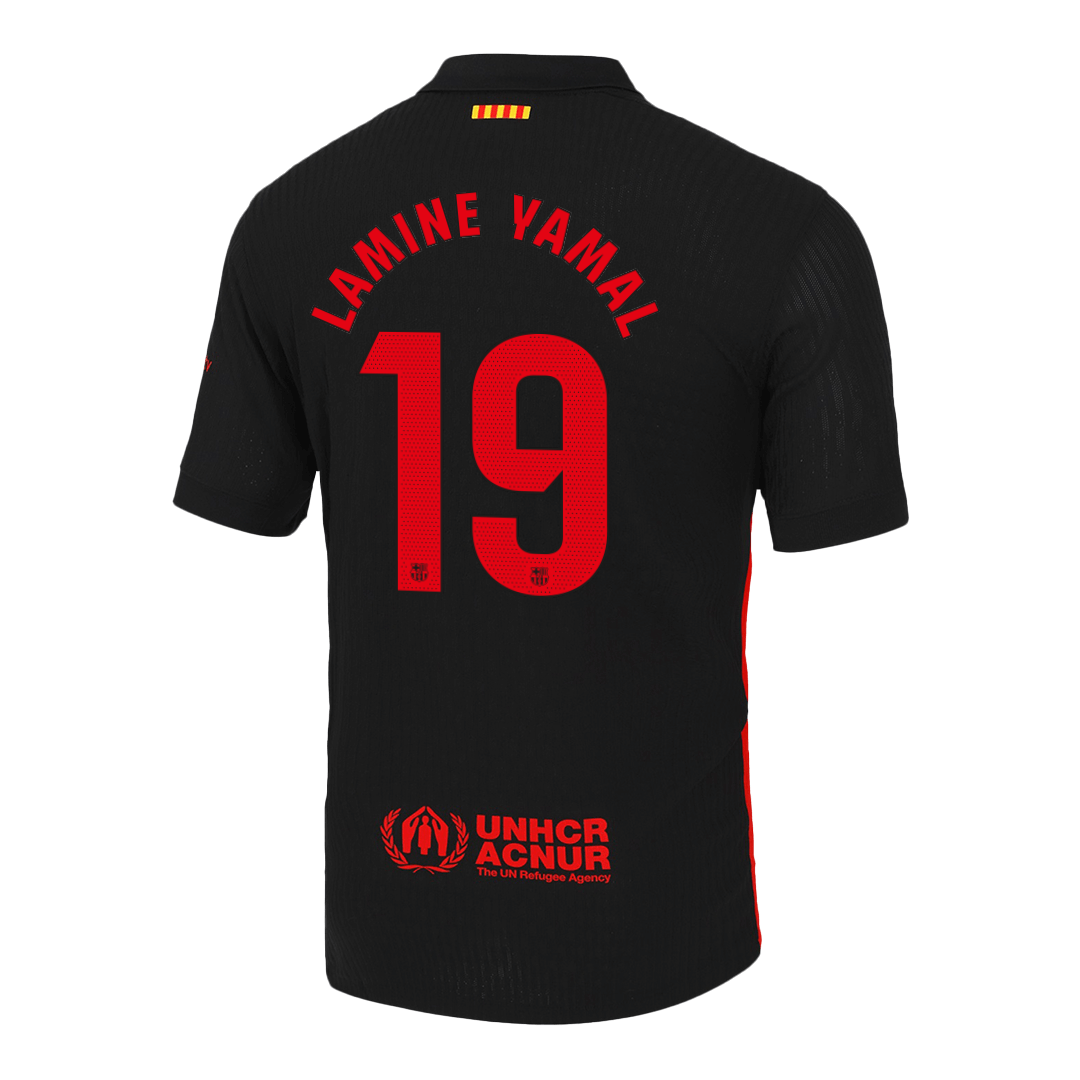 Αυθεντικό LAMINE YAMAL #19 Ποδοσφαιρική φανέλα Barcelona Away 2024/25 Spotify λογότυπο χωρίς κείμενο