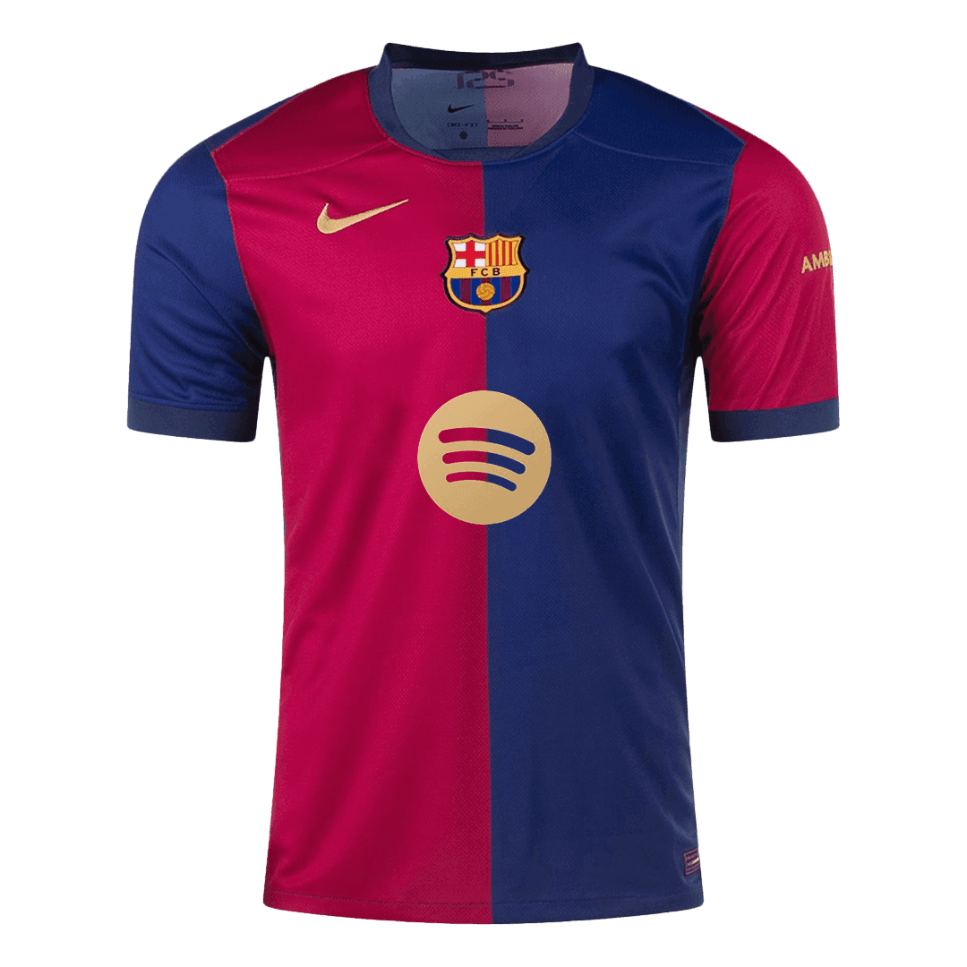 LEWANDOWSKI Barcelona Jersey Custom #9 Soccer Jersey Home 2024/25 Spotify Logo Without Text