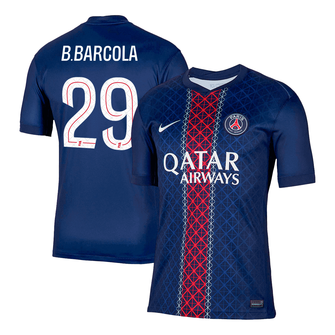 B.BARCOLA #29 Εντός έδρας ποδοσφαιρική φανέλα PSG 2025/26