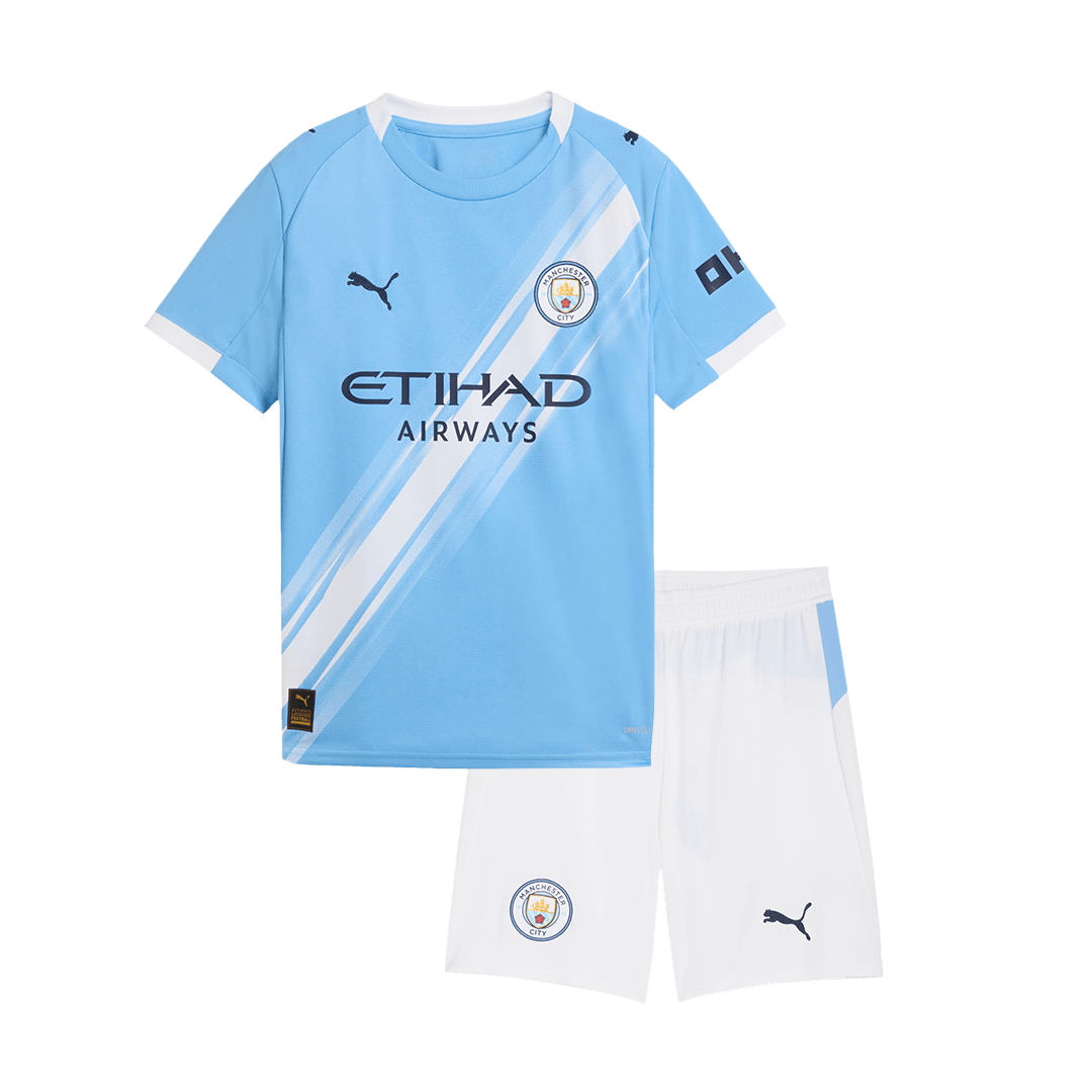 Παιδικό Σετ Εντός Έδρας Manchester City 2025/26 (Φανέλα + Σορτσάκι) Μπλε