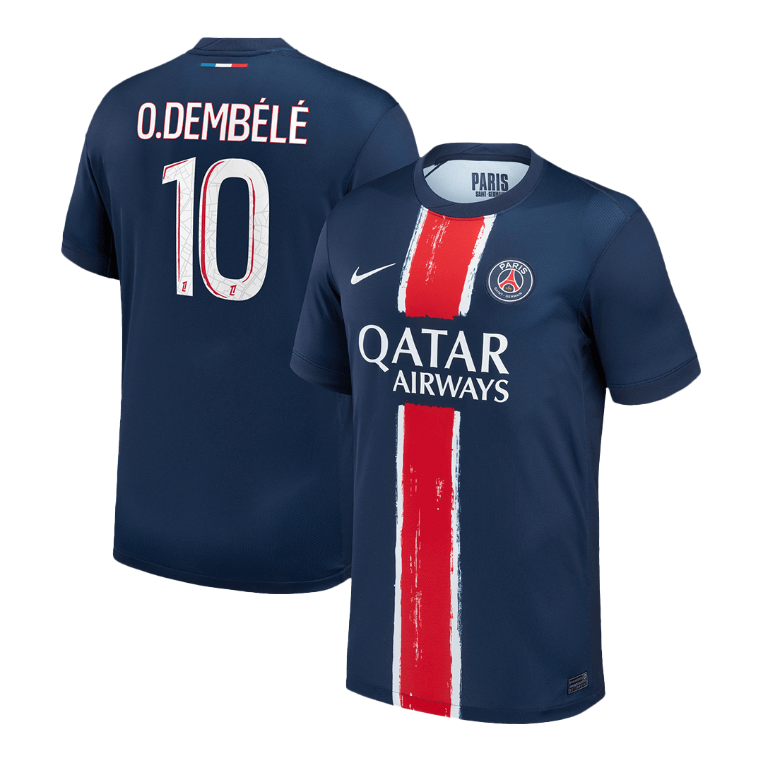 O.DEMBELE #10 Φανέλα Ποδοσφαίρου PSG Εντός έδρας Προσαρμοσμένη Μπλούζα 2024/25