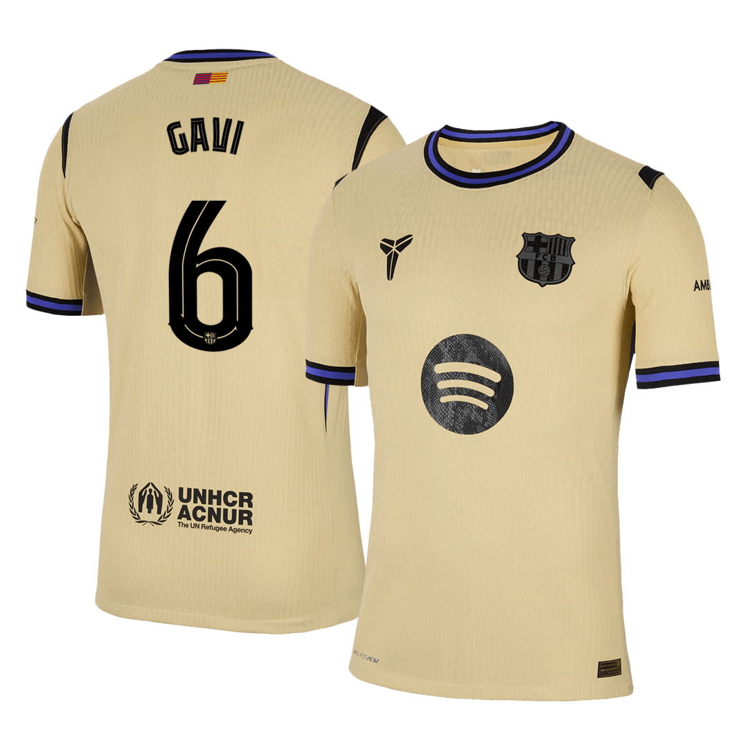 GAVI #6 Αυθεντική Φανέλα Ποδοσφαίρου Barcelona Εκτός έδρας 2025/26 - UCL