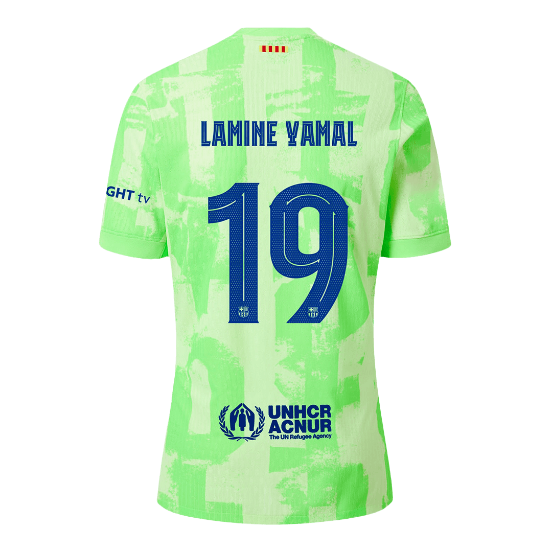 Αυθεντική φανέλα LAMINE YAMAL #19 Soccer Jersey Barcelona Third Away 2024/25 UCL