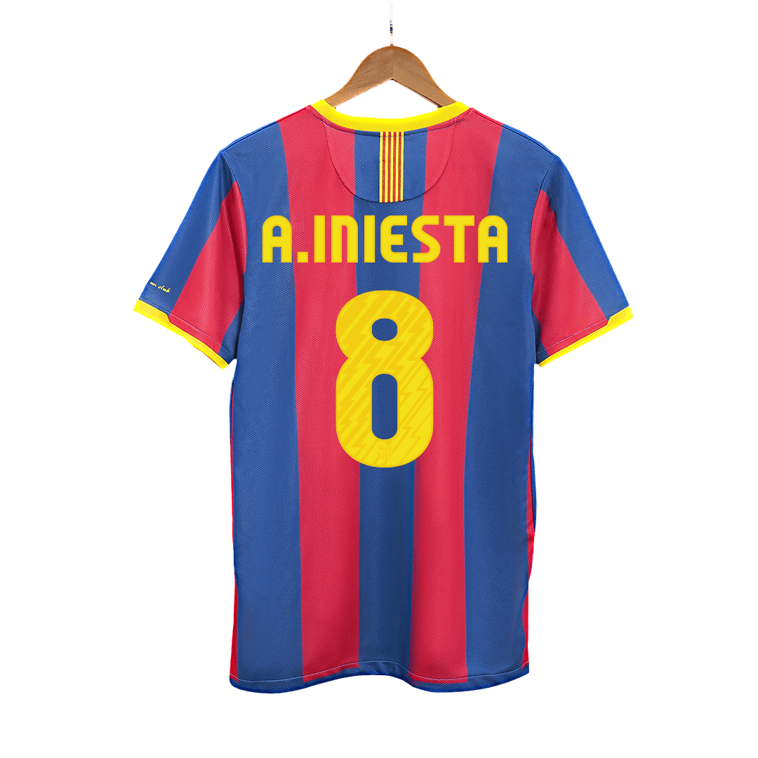 A.INIESTA #8 Ρετρό φανέλα Barcelona για εντός έδρας ποδόσφαιρο 2010/11