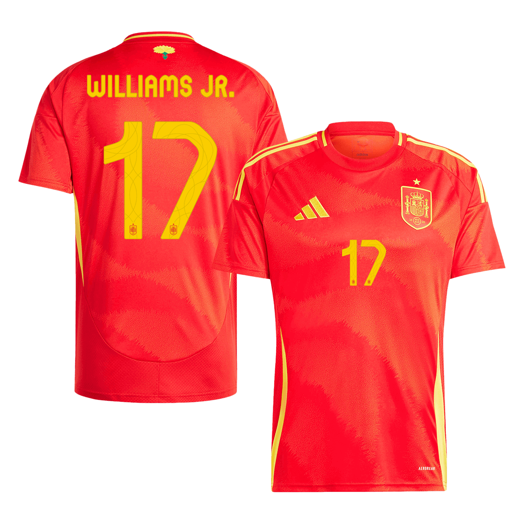 Ισπανία Τζέρσεϊ Custom WILLIAMS JR. #17 Ποδόσφαιρο Τζέρσεϊ Home 2024