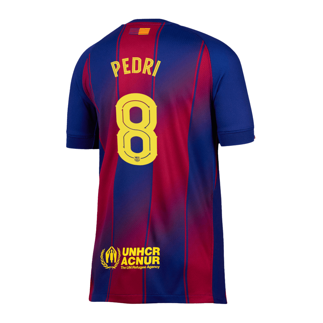 PEDRI #8 Εντός έδρας ποδοσφαιρική φανέλα Barcelona 2025/26 Κόκκινο&Μπλε - UCL