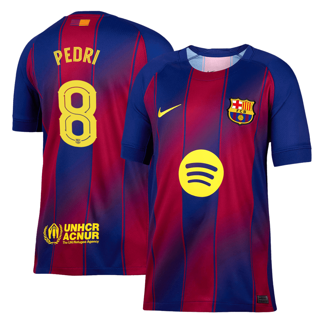 PEDRI #8 Εντός έδρας ποδοσφαιρική φανέλα Barcelona 2025/26 Κόκκινο&Μπλε - UCL