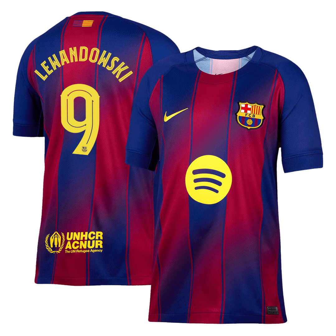 LEWANDOWSKI #9 Εντός έδρας ποδοσφαιρική φανέλα της Μπαρτσελόνα 2025/26 Κόκκινο&Μπλε - UCL