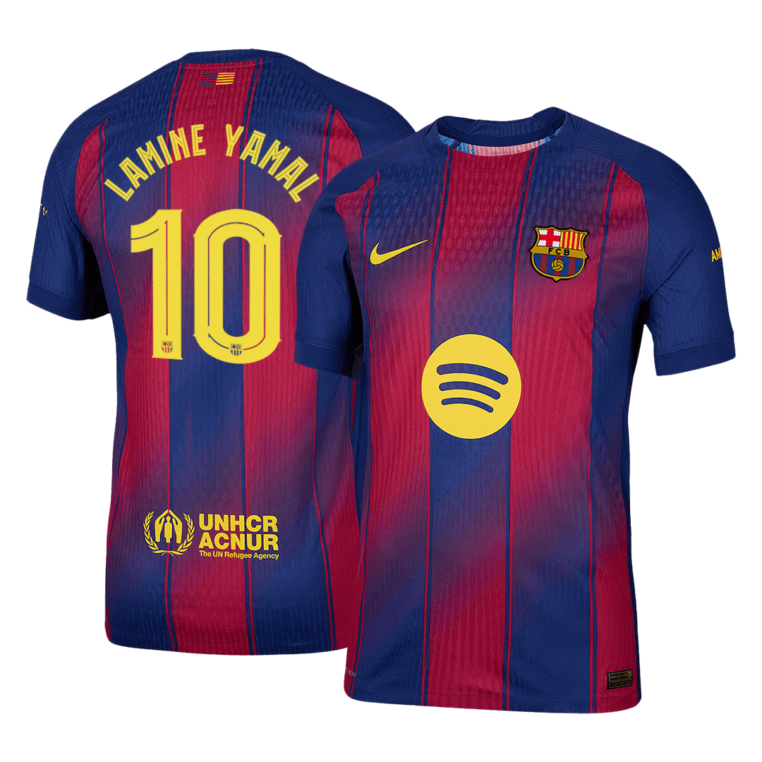 LAMINE YAMAL #10 Αυθεντική εντός έδρας ποδοσφαιρική φανέλα της Μπαρτσελόνα 2025/26 Κόκκινο&Μπλε - UCL