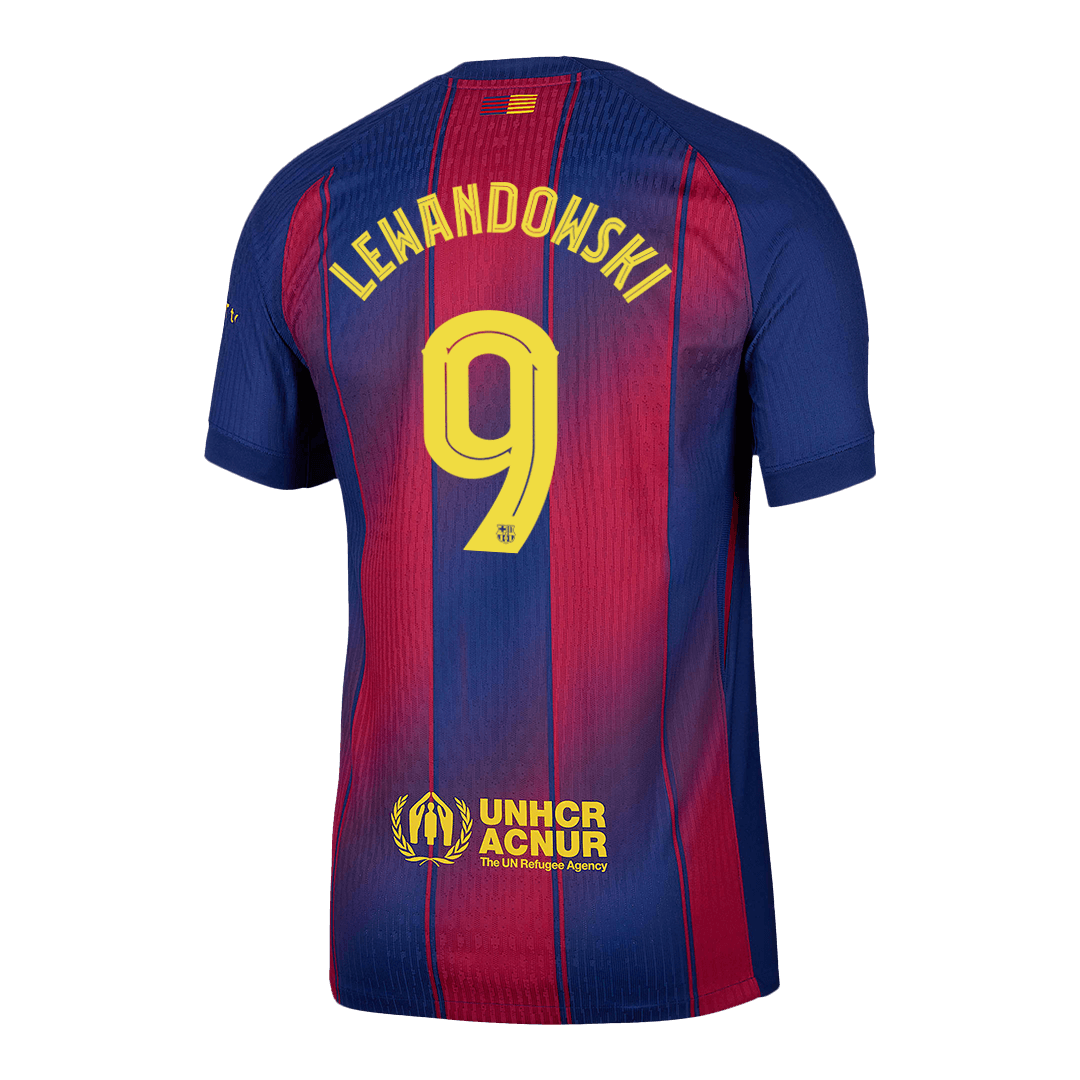 LEWANDOWSKI #9 Αυθεντική εντός έδρας ποδοσφαιρική φανέλα της Μπαρτσελόνα 2025/26 Κόκκινο&Μπλε - UCL