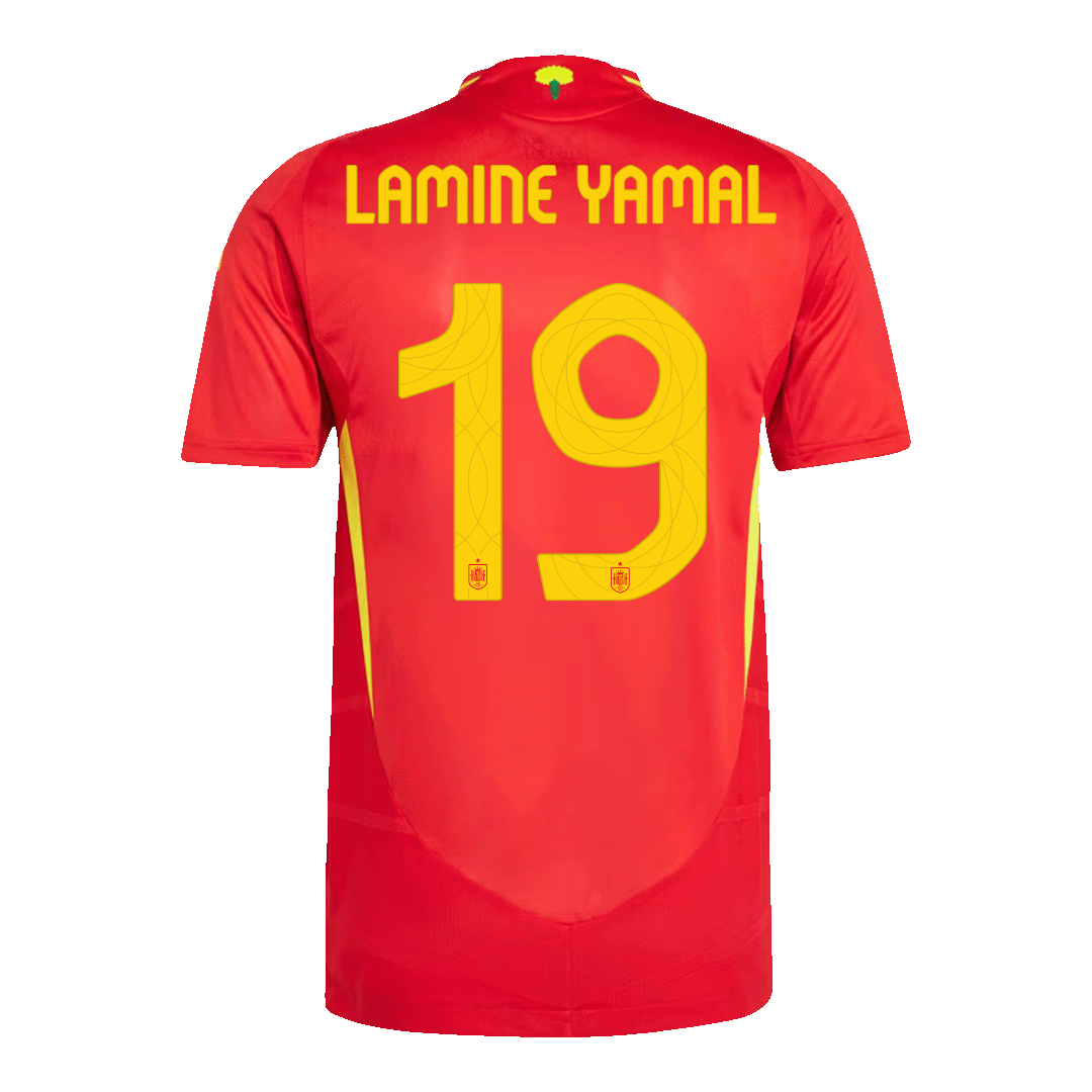 Αυθεντική φανέλα LAMINE YAMAL #19 Soccer Jersey Ισπανίας για το σπίτι 2024