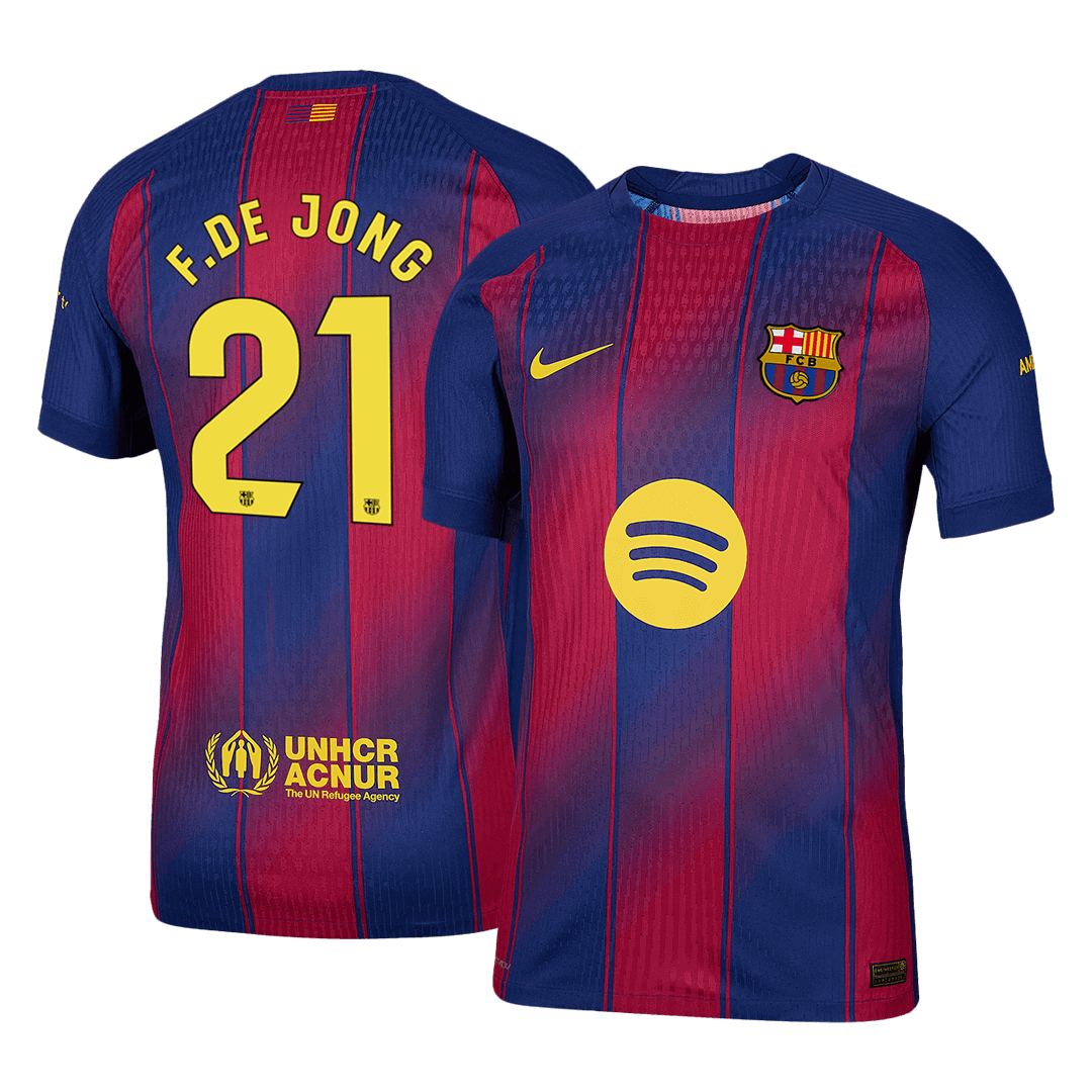 F.DE JONG #21 Αυθεντική Φανέλα Ποδοσφαίρου Barcelona Home 2025/26