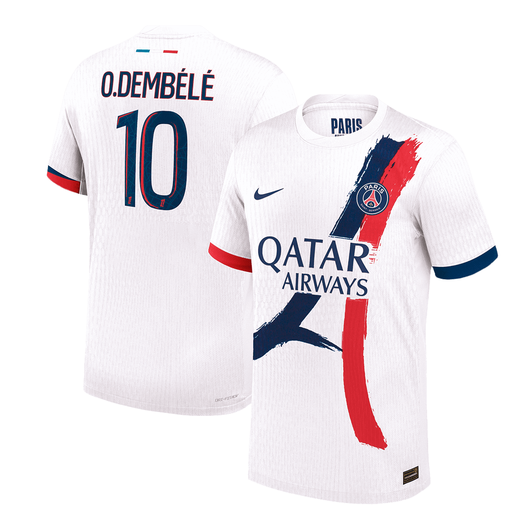 Αυθεντική ποδοσφαιρική φανέλα O.DEMBELE #10 της PSG εκτός έδρας 2024/25