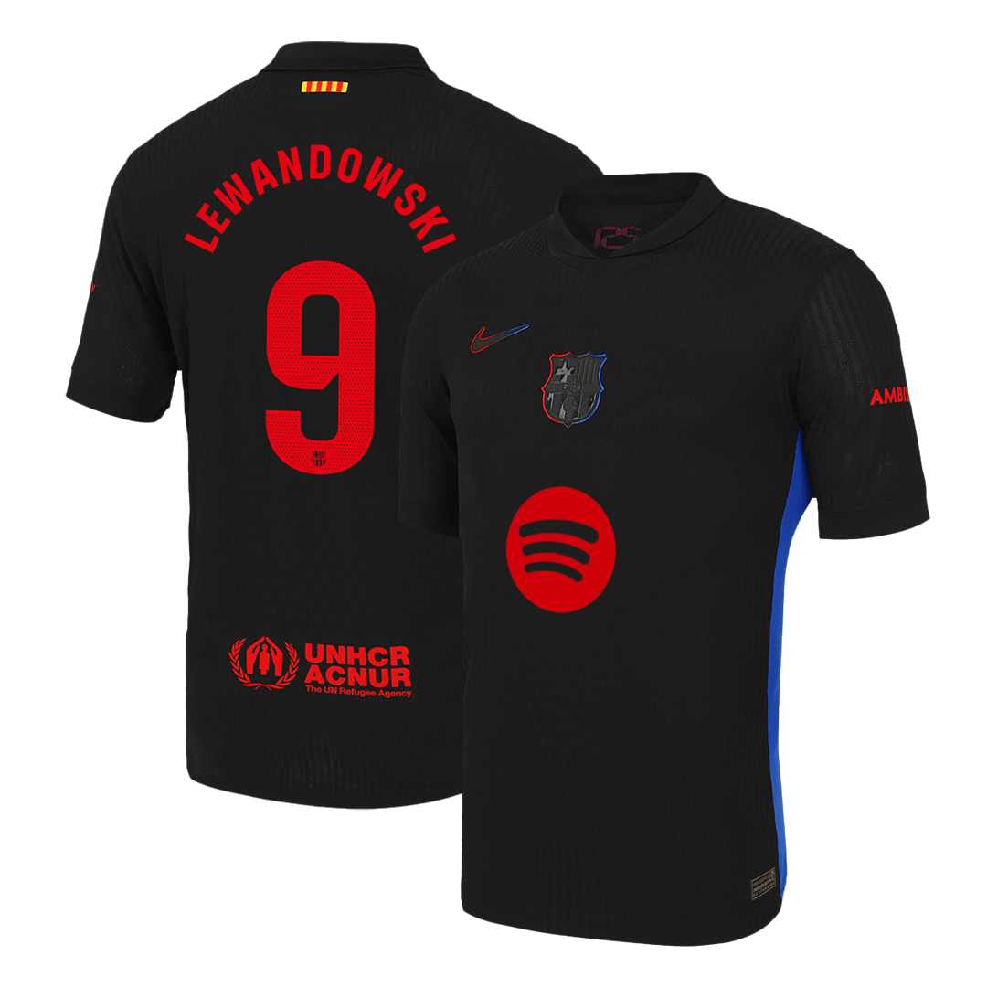 Αυθεντικό LEWANDOWSKI #9 Ποδοσφαιρική φανέλα Barcelona Away 2024/25 Spotify λογότυπο χωρίς κείμενο