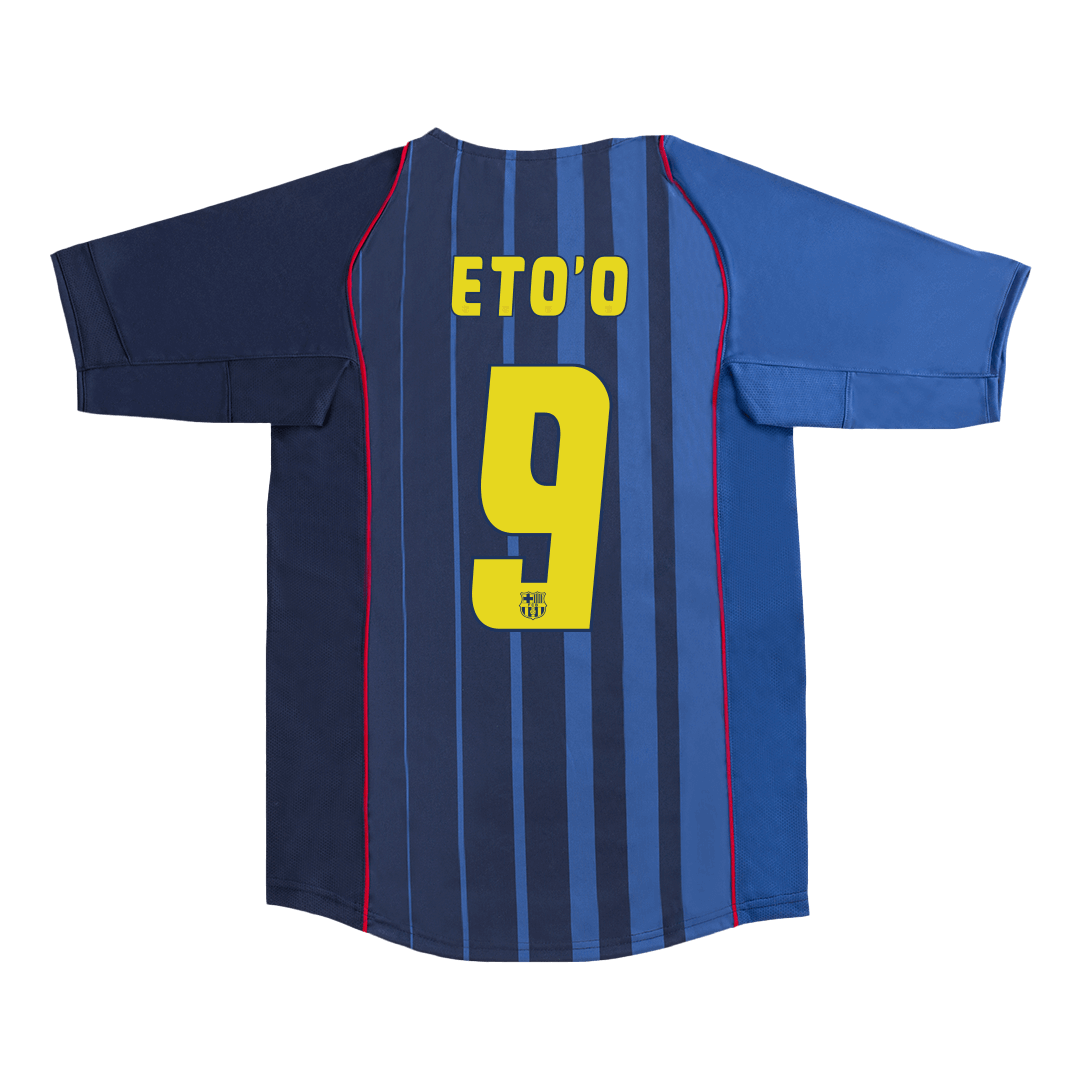 ETO'O #9 Μπλουζάκι ρετρό της Μπαρτσελόνα εκτός έδρας ποδοσφαίρου 2004/05