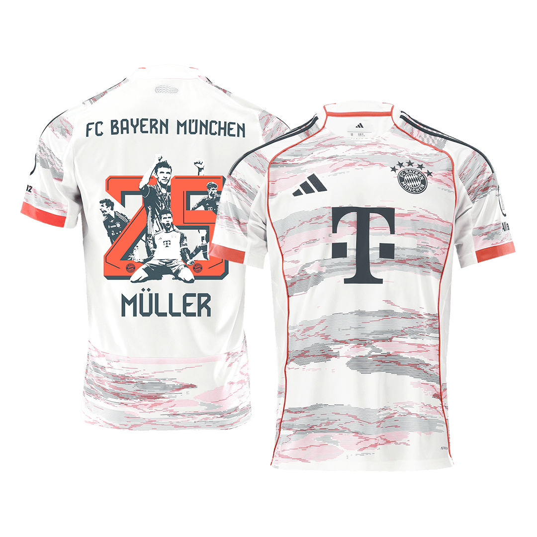 MULLER Special #25 Μπάγερν Μονάχου εκτός έδρας ποδοσφαιρική φανέλα 2025/26 Λευκή