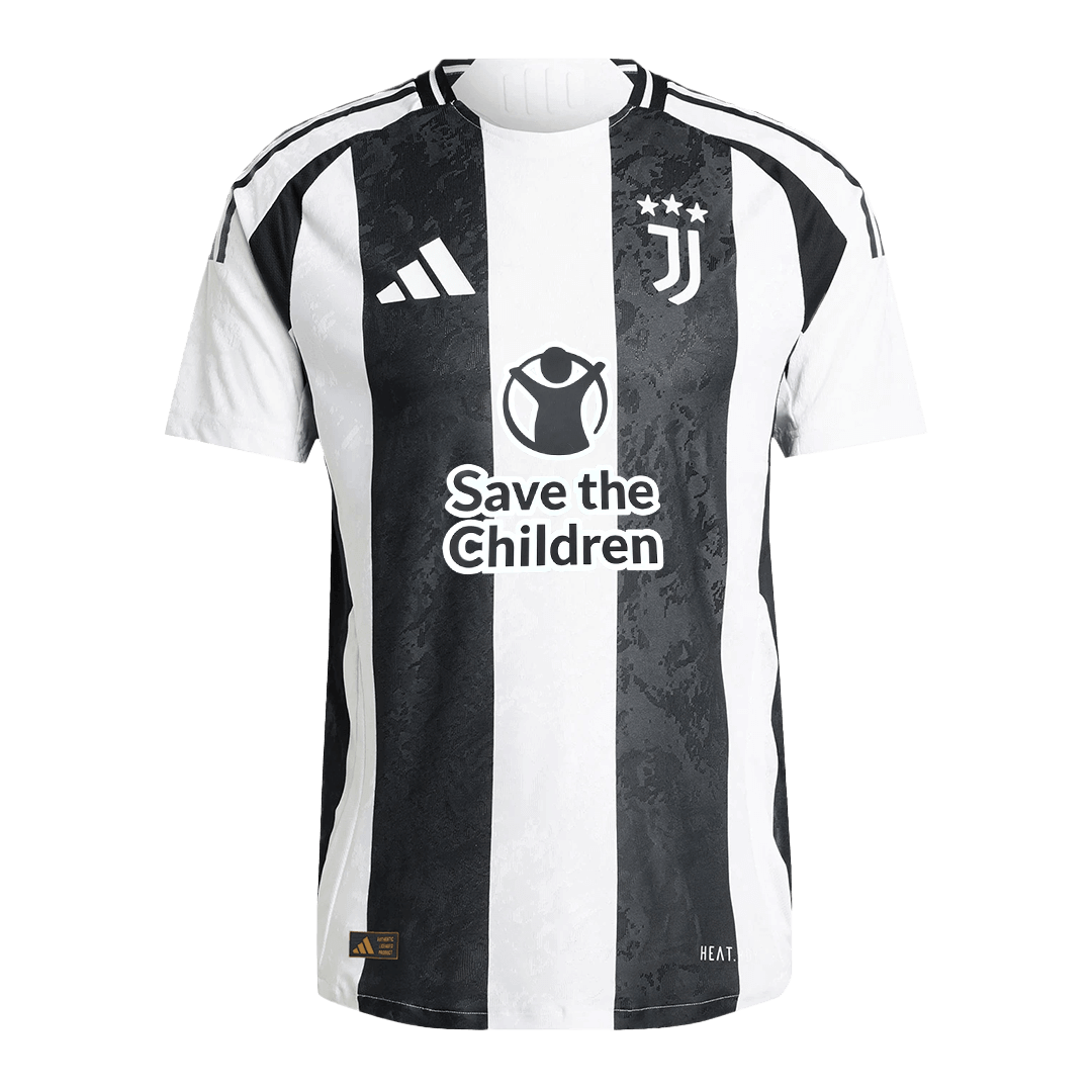 Authentic VLAHOVI? #9 Juventus Home Soccer Jersey 2024/25 - Save The Children Sponsor
