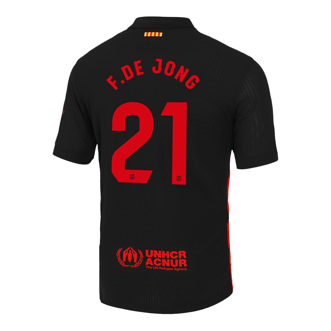Αυθεντική φανέλα F.DE JONG #21 Soccer Jersey Barcelona Away 2024/25 Spotify λογότυπο χωρίς κείμενο