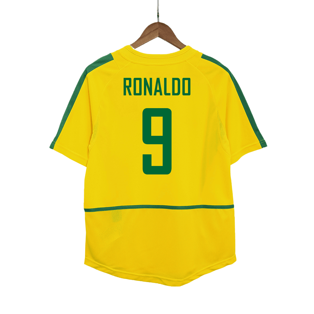 RONALDO #9 Βραζιλία ρετρό μπλουζάκι ποδοσφαίρου 2002/03