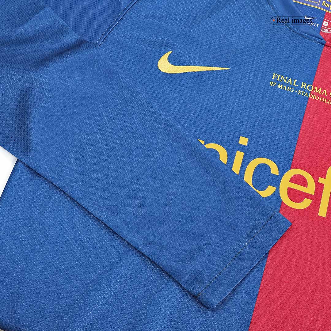 XAVI #6 Ρετρό φανέλα Barcelona με μακριά μανίκια εντός έδρας ποδοσφαιρική φανέλα 2008/09 - Τελικός UCL