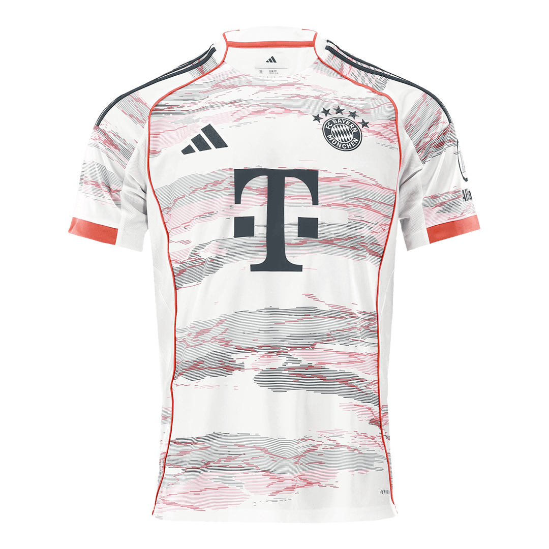 MULLER #25 Μπάγερν Μονάχου εκτός έδρας ποδοσφαιρική φανέλα 2025/26 Λευκή