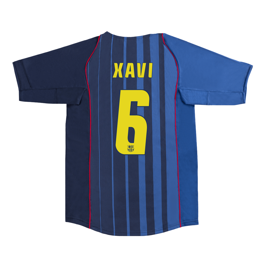 XAVI #6 Ρετρό φανέλα Μπαρτσελόνα Εκτός έδρας ποδοσφαιρική φανέλα 2004/05