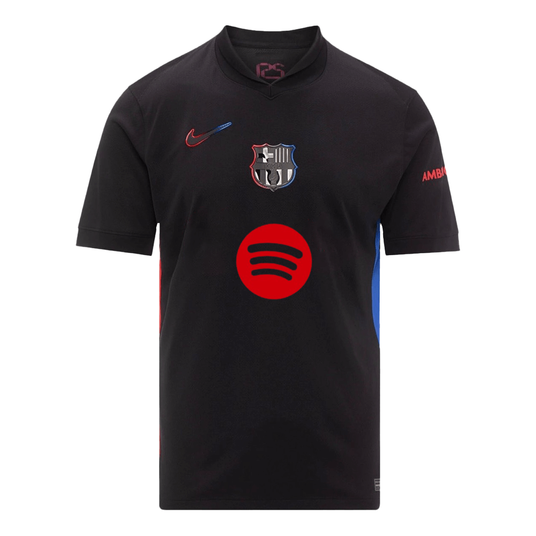LEWANDOWSKI #9 Barcelona Soccer Jersey Away Προσαρμοσμένη φανέλα 2024/25 Spotify λογότυπο χωρίς κείμενο