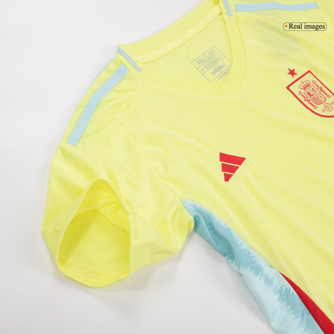 Kid's Spain Away Soccer Jersey Kit(Jersey+Shorts) Euro 2024