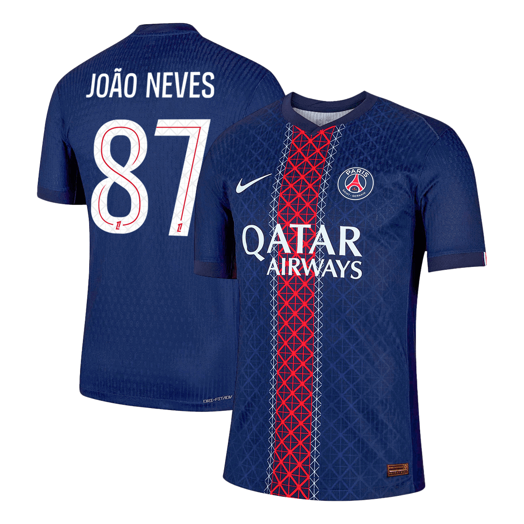 PSG φανέλα Εντός 2025/26 JOÃO NEVES #87 - Match Version
