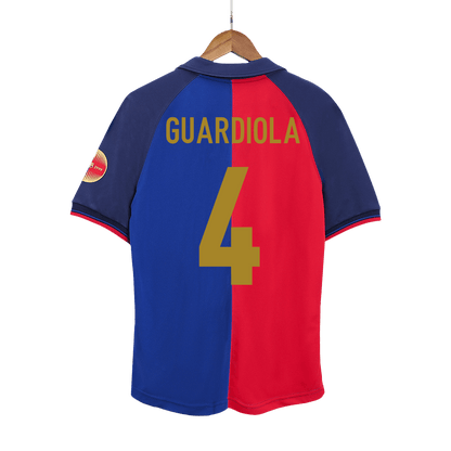 Retro Jersey GUARDIOLA #4 Barcelona Retro Jersey Home Soccer Shirt 1999/00 100th Anniversary