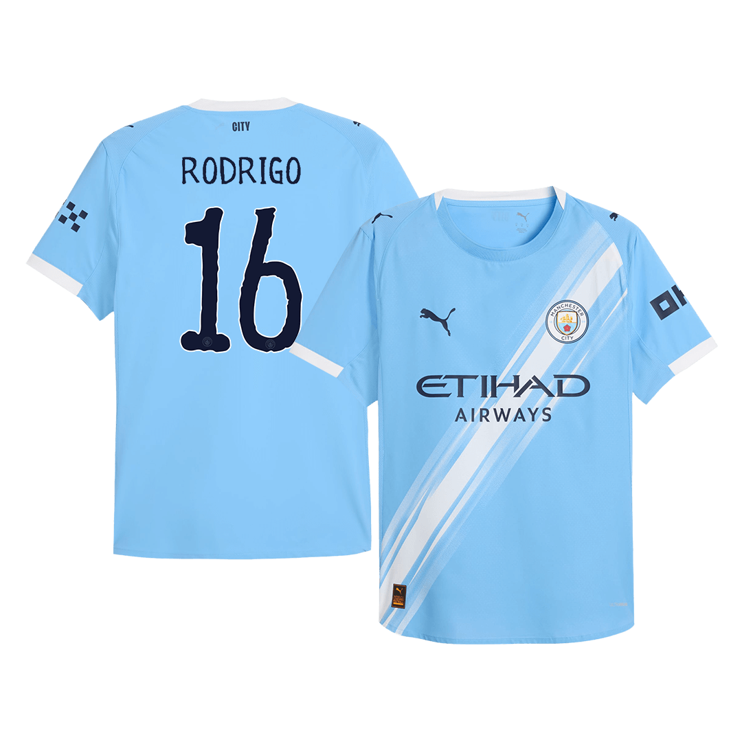 RODRIGO #16 Αυθεντική φανέλα ποδοσφαίρου της Μάντσεστερ Σίτι 2025/26 Μπλε - Παγκόσμιο Κύπελλο Συλλόγων