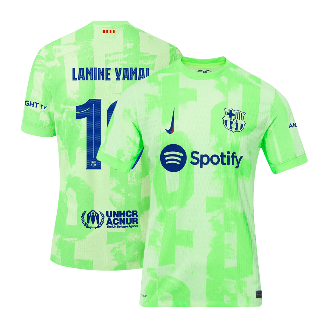 Αυθεντική φανέλα LAMINE YAMAL #19 Soccer Jersey Barcelona Third Away 2024/25 UCL
