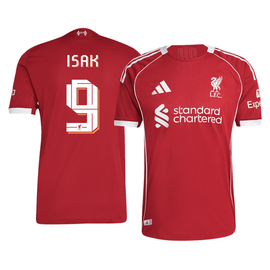ISAK #9 Liverpool Home Authentic Soccer Jersey 2025/26