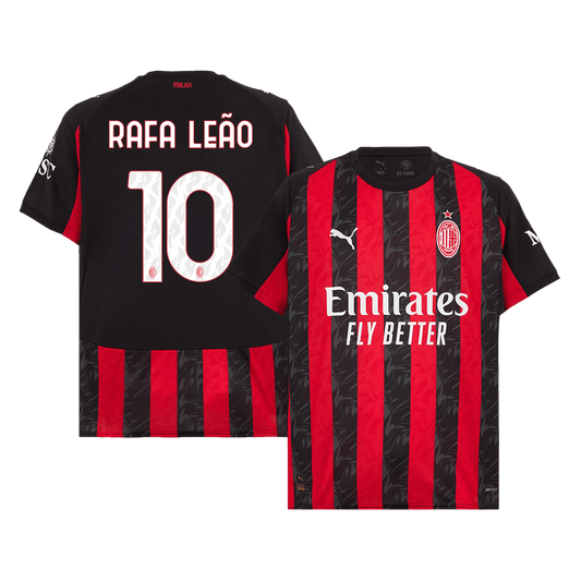 Φανέλα Εντός Έδρας AC Milan 2025/26 RAFA LEÃO #10 Κόκκινο & Μαύρο