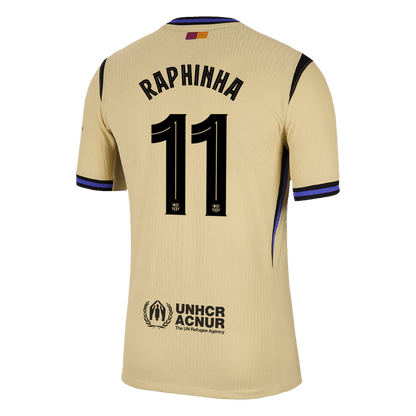 RAPHINHA #11 Barcelona Away Authentic Soccer Jersey 2025/26 - UCL