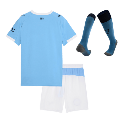 Manchester City Home Kids Soccer Jerseys Full Kit 2025/26