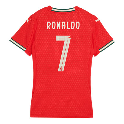 RONALDO #7 Πορτογαλία Ποδόσφαιρο Τζέρσεϊ στο σπίτι Γυναικεία προσαρμοσμένη μπλούζα 2025