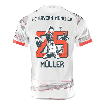 Αυθεντική MULLER Special #25 Μπάγερν Μονάχου εκτός έδρας ποδοσφαιρική φανέλα 2025/26 Λευκή
