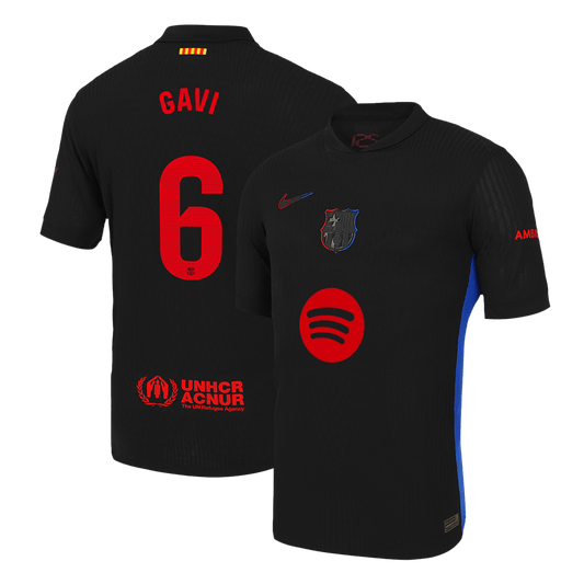 Αυθεντικό GAVI #6 Ποδοσφαιρική φανέλα Barcelona Away 2024/25 Spotify λογότυπο χωρίς κείμενο