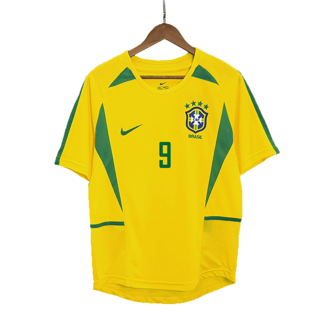 RONALDO #9 Βραζιλία ρετρό μπλουζάκι ποδοσφαίρου 2002/03