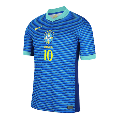 NEYMAR JR #10 Προσαρμοσμένη φανέλα ποδοσφαίρου Βραζιλίας εκτός έδρας 2024