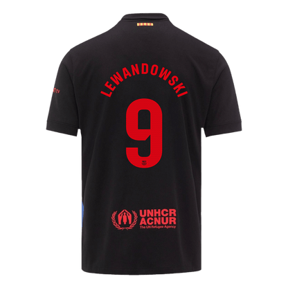 LEWANDOWSKI #9 Barcelona Away Soccer Jersey 2024/25 - Spotify Logo Without Text