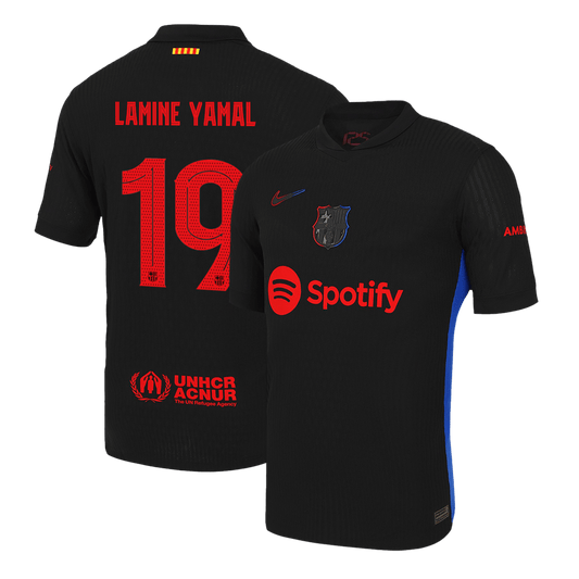 Αυθεντική φανέλα LAMINE YAMAL #19 Ποδοσφαιρική φανέλα Barcelona Away 2024/25-UCL