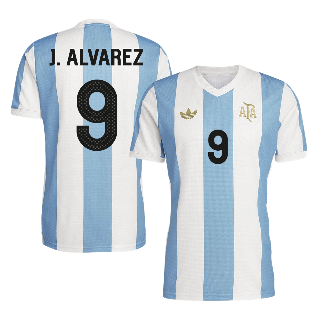 J.ALVAREZ #9 Προσαρμοσμένη φανέλα Argentina Soccer Jersey 2024 50th Anniversary